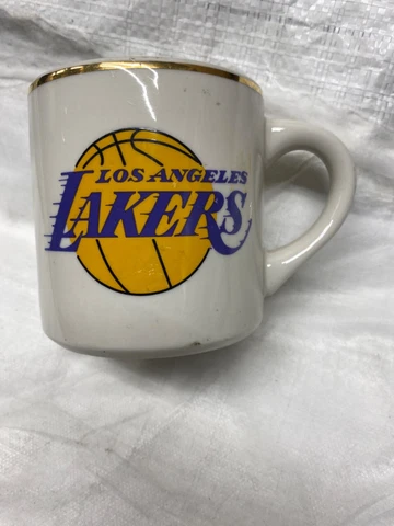 LA Lakers Coffee Cup NBA Lakers Basketball Gold  Rim Vintage Los Angeles Cover