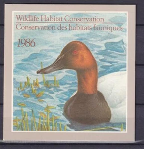 Canada 1986 Canvasbacks, MNH Wildlife Conservation stamp in folder sc#FWH2 - Picture 1 of 1