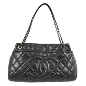 Chanel Black Calfskin Shoulder Tote Bag 182302 - Picture 1 of 8