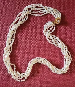 Beautiful Estate Freshwater Seed/Rice Pearl Multi-strand Necklace ELEGANT - Picture 1 of 8