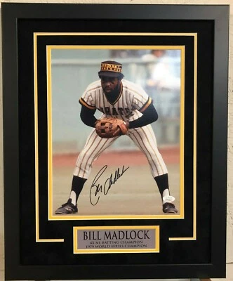FRAMED BILL MADLOCK SIGNED AUTOGRAPHED PITTSBURGH PIRATES 11X14 PHOTO JSA COA - Image 1 of 2
