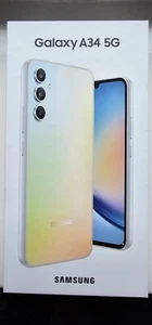Samsung A34 256Gb Silver. With Original box sim key and charger cable - Afbeelding 1 van 4