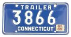 Connecticut 1966 COMMERCIAL TRAILER License Plate 3866!
