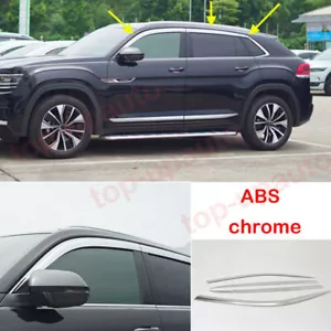 For Atlas Cross Sport 2020-23 chrome Window Visors Sun Rain Guard Vent Deflector - Picture 1 of 11