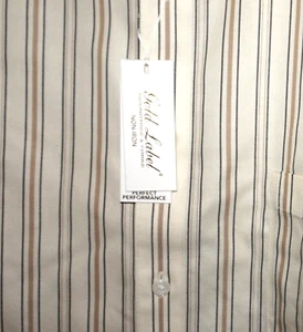 Camisa Roundtree York XXL CRUDO A RAYAS ELÁSTICA NUEVA CON ETIQUETAS Gold Label Perfect Performance - Imagen 1 de 5