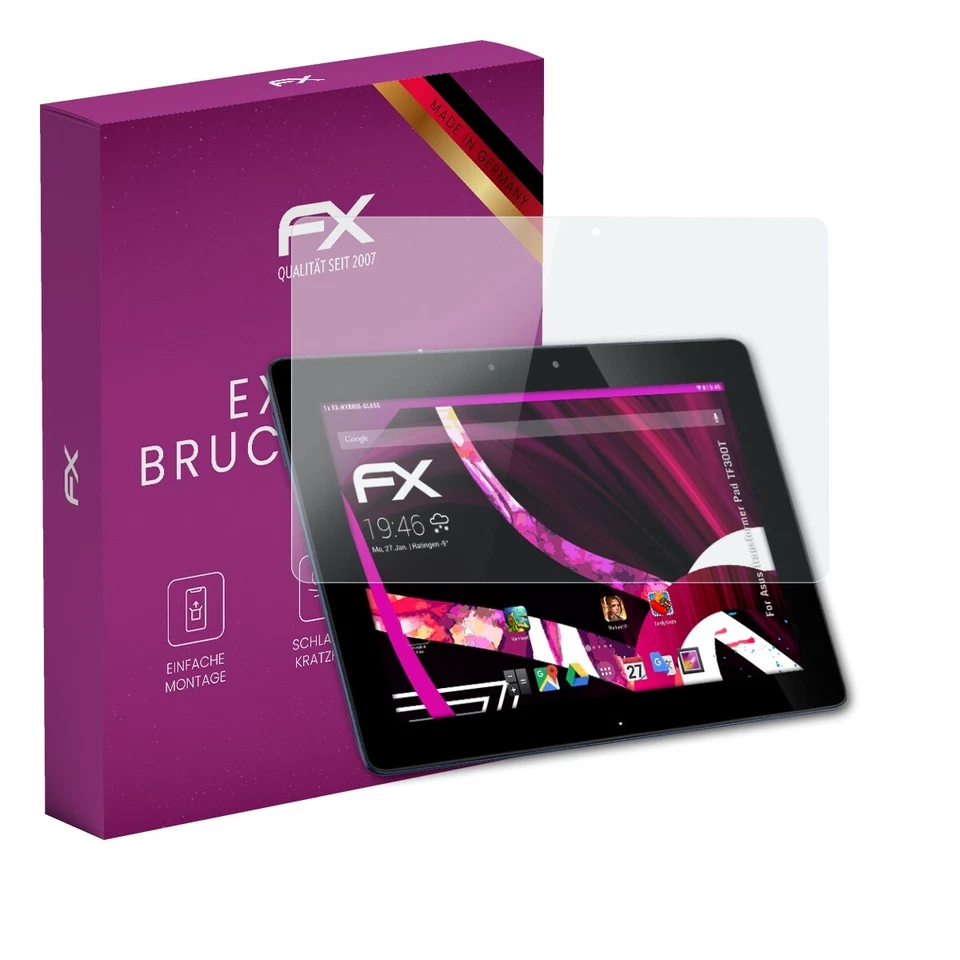 atFoliX Glasfolie für Asus Transformer Pad TF300T Displayfolie 9H Schutzpanzer - Bild 1 von 4