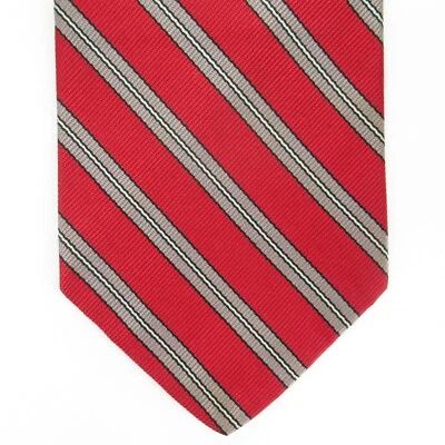 复古 Reis of New Haven 领带人 60 英寸红色丝绸莱斯特 Regits 条纹衬里 — 第 1/4 张图片