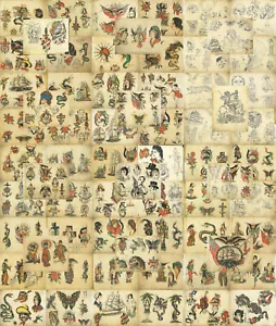 Christian Warlich Traditional Vintage Style Sailor Tattoo Flash 66 Sheets 11x14" - Picture 1 of 12