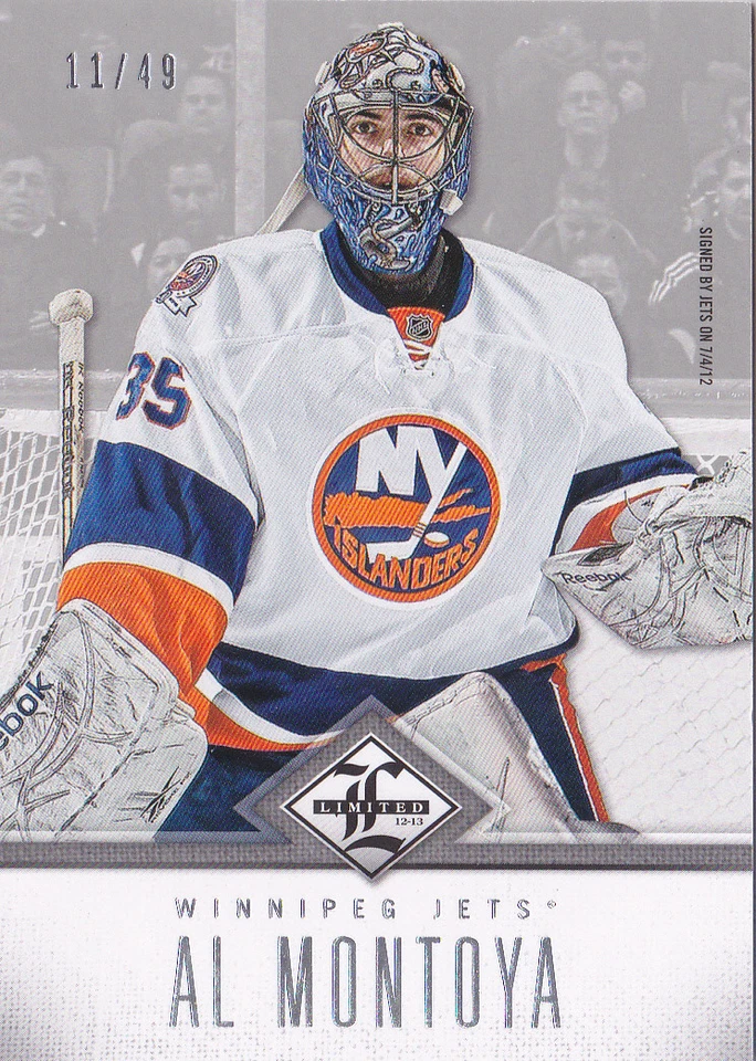 12-13 Limited Al Montoya /49 SILVER Parallel Winnipeg Jets 2012 - Image 1 of 1