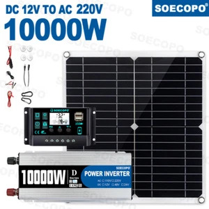 10000W Solar System Complete Set Dual USB Inverter 220V 300W Solar Panel 100A - Picture 1 of 14