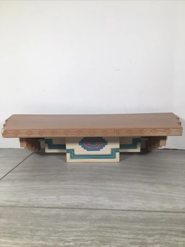 BURWOOD PRODUCTS SOUTHWEST STYLE WALL SHELF ATZEC #3326 Coral/Teal Color Vintage Cover