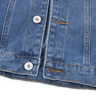 (Dark Blue M)Women Short Jacket Button Up Turn Down Collar Casual Long GSA
