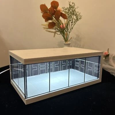 1/64 Diorama Car Garage Model LED Lighting Car Showroom Display Scene Model Gift