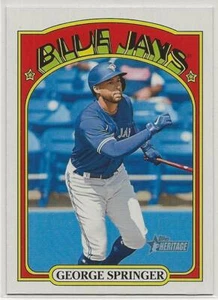 GEORGE SPRINGER 2021 Heritage HIGH NUMBER Action Image SP Toronto Blue Jays - Picture 1 of 2
