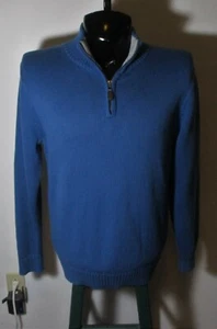 L.L. BEAN Blue 100% Cotton Long Sleeve 1/2 Zip Sweater Size M Reg. - Picture 1 of 6