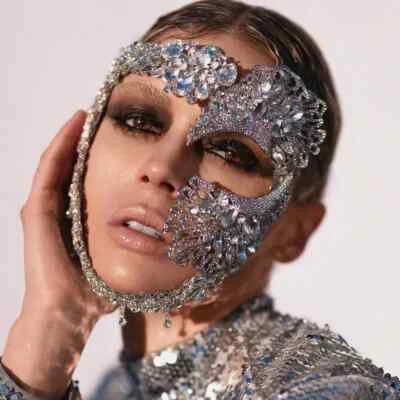 Luxury Cubic Zirconia Masquerade Party Halloween Mask Face Silver $60 NEW - Image 1 of 4