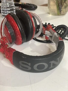 SONY MDR-Z700 DJ Headphones with Swarovski red cristals / no box/ catwalk sample - Picture 1 of 6