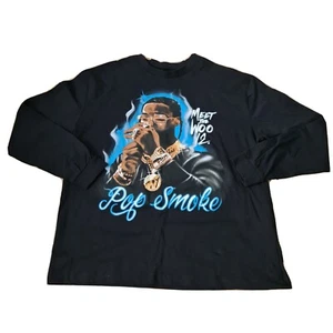 Rare Pop smoke graphic long sleeve t Shirt size Large Retro Look Stylish, 14.99p - Picture 1 of 6
