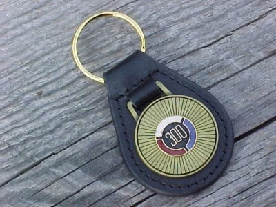 CLASSIC CHRYSLER 300 ANTIQUE GOLD LEATHER KEY FOB NOS CUSTOM-MADE HI-QUALITY - Image 1 of 4