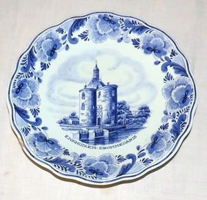 Norelco Delft Blue Holland Enkhuizen Drommedaris handbemalt 1955 9,5/8 in Platte - Bild 1 von 4