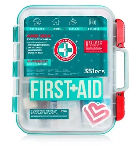 351 pc Emergency First Aid Kit Home Workplace OSHA ANSI Wall Mountable Case - Picture 1 of 9