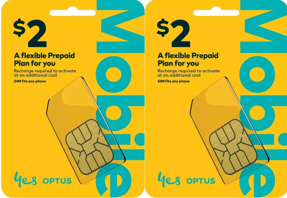 Australia mobile 5G 4G Optus Triple cut sim cards * 2 packs Unlimited data weeke - Image 1 of 3