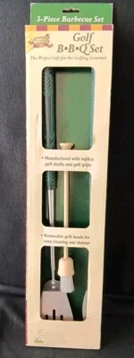 Juego de barbacoa colección Clubhouse Golf réplica empuñaduras de eje espátula horquilla cepillo 3 piezas Foto 1 de 4