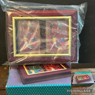 NEW Sports Theme Playing Cards Cherry Wood Box Double Deck Gift Gallery K-Mart - Image 1 of 4