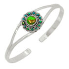 12g Copper Green Turquoise & Fire Opal 925 Sterling Silver Bangle Jewelry BA2263