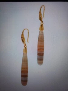 Carol Brodie Rarities Silver 925 Agate Earrings NWOT - Picture 1 of 5