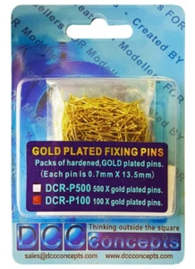 Paquete de 100 pasadores chapados en oro DCC Concepts DCR-P100 - Imagen 1 de 1
