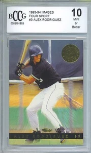 1993-94 Images Four Sport ALEX RODRIGUEZ #3 BCCG 10 MT OR BETTER - Bild 1 von 2