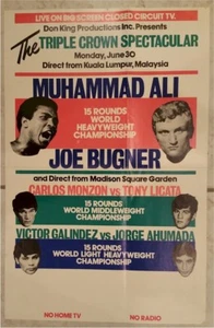 BOXING POSTER MEMORABILIA MUHAMMAD ALI AND JOE BUGNER FIGHT 1975 - Picture 1 of 1