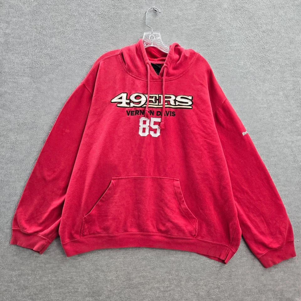 Sudadera San Francisco 49ers Hombre 2XL Roja Vernon Davis 85 Bordada Y2K LEER Foto 1 de 4