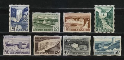 Islandia 1956 MNH Mi 303-310 Sc 289-296 Naturaleza, turismo, cascadas ** Foto 1 de 2