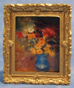 Puppenstube Vase mit Blumen Bild Druck Miniatur Maßstab 1:12 Kunst C tumdee - Bild 1 von 6