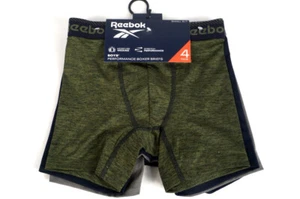 Reebok Boys Performance Boxer Briefs 4 Pack Blue/Olive/Gray Small (6/7) - Picture 1 of 9