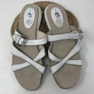 Easy Spirit Damen-Sandalen weiß Splitterbesatz Leder Seal Bay 10N Riemchenschnalle - Bild 1 von 7