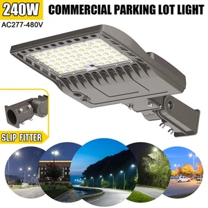 240W LED Parking Lot Light Commercial Shoebox Street Security Area Flood Lights - Picture 1 of 11