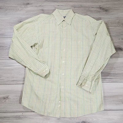 Talbots Shirt Men's Medium Green Plaid Button Down Long Sleeve - Image 1 of 4
