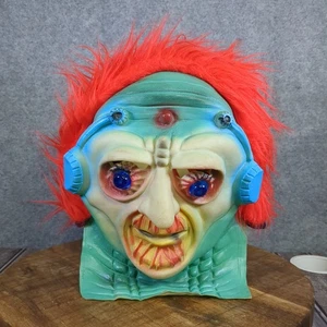 Vintage 80’s World Light Up Rubber Alien Mask With Red Hair Adult Mask - Bild 1 von 7