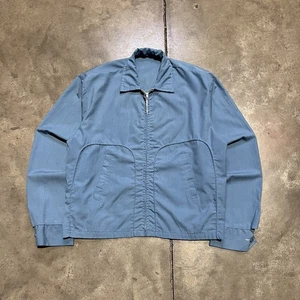 Vintage leichte Jacke Herren mittelblau cropped kastig Reißverschluss Arbeitskleidung 50er 60er USA - Bild 1 von 10