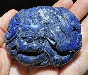 Very Rare Chinese 18th Century Lapis Lazuli Belt Hook Doc. Clip Qianlong Period - Picture 1 of 19