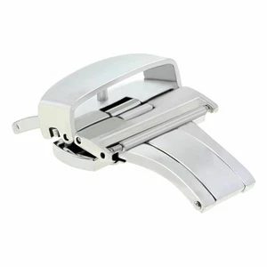 18MM DEPLOYMENT LEATHER BAND STRAP CLASP FOR TAG HEUER FORMULA F1 BUCKLE SHINY - Picture 1 of 3