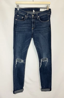 Rag & Bone Skinny in Vashon Distressed Ripped Denim Mid Rise Jeans Women SIZE 28 - Image 1 of 4