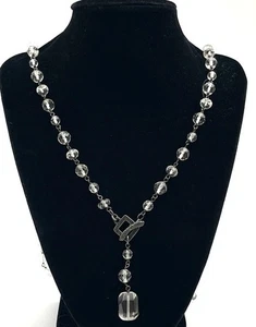 "Collar colgante pepita con cuentas de cristal de plata esterlina fina Silpada Lariat 35""" - Imagen 1 de 10