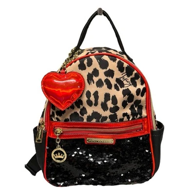 Juicy Couture | Leopard Print, Sequin, and Shiny Red Mini Backpack - Image 1 of 4