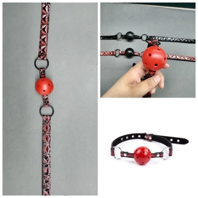 Adjustable Breathable Mouth Oral Gag Leather Strap Plastic Mouth Gag BDSM Couple - Image 1 of 4