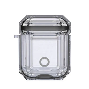 Warkul Transparent AntiShock Two tone Detachable Case &clip for AirPods 2  Black - Picture 1 of 15