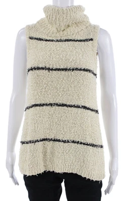 Top a rayas tejido cuello capucha sin mangas Lilla P para mujer blanco azul marino talla extra pequeña Foto 1 de 4